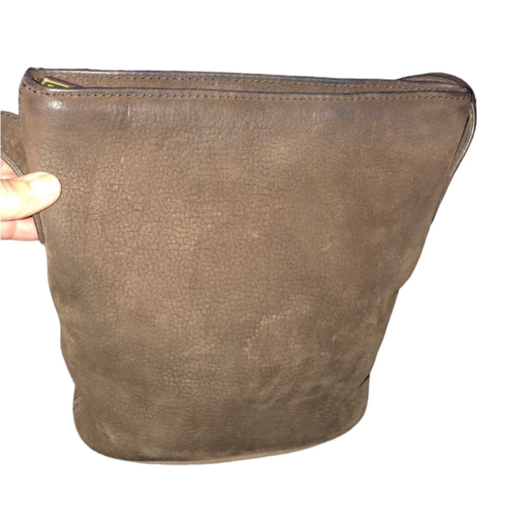 Vintage Coach Sonoma Small Nubuc Bucket Zip Chocolate Brown 4933 suede nubuck
